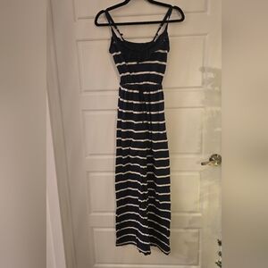 Abercrombie & Fitch Navy and White Striped Maxi Dress